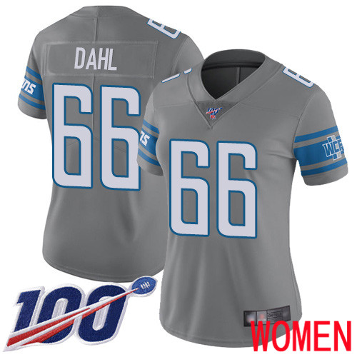 Detroit Lions Limited Steel Women Joe Dahl Jersey NFL Football #66 100th Season Rush Vapor Untouchable